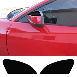 Gomu Side Mirror Top Vinyl Decal Overlay Wrap Compatible with Ford Mustang 2013 2014 - Carbon Fiber Orange