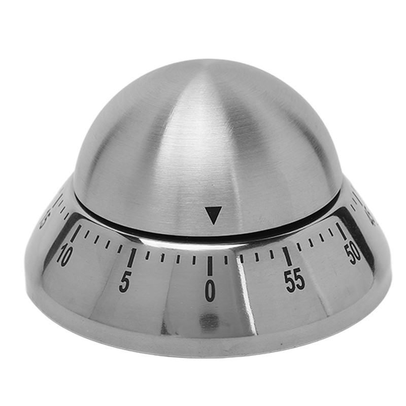 Mechanical Timer Round Clear Number Scale Anti Slip Base Stainless