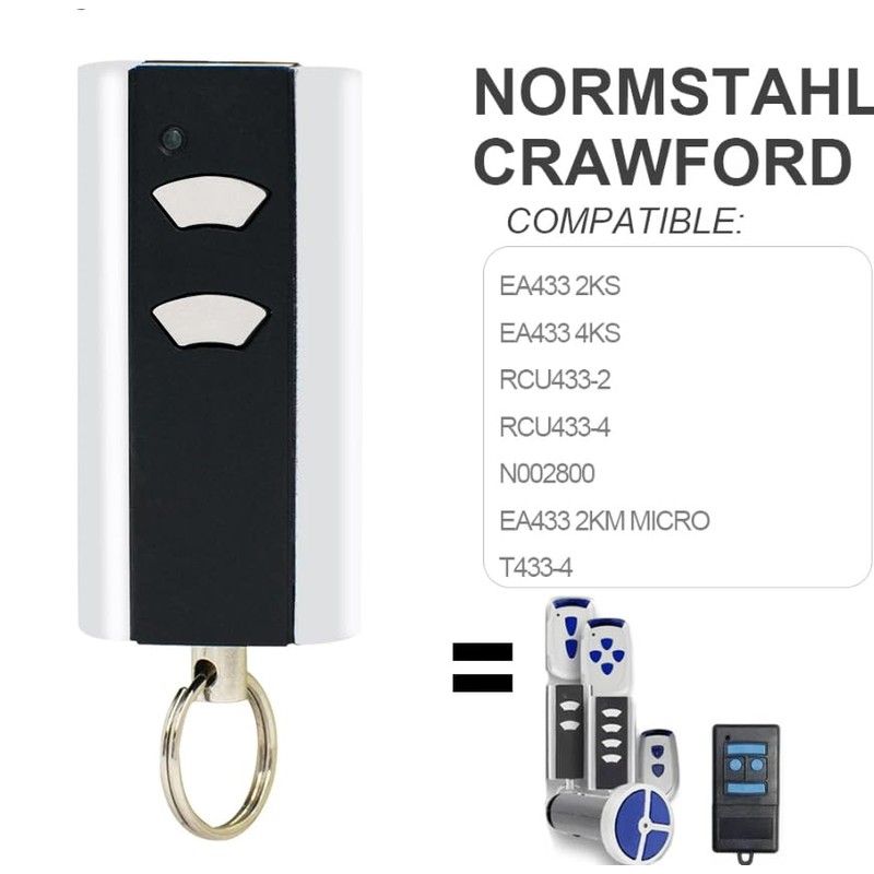 433 MHz Garage Door Opener Remote Control Compatible with Standard