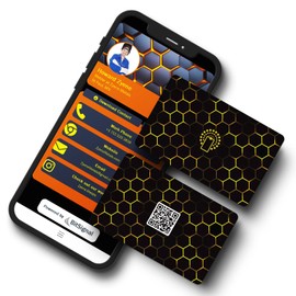 BitSignal Digital NFC Business Card - Pair to Share Contacts and Links - Honeycomb Design