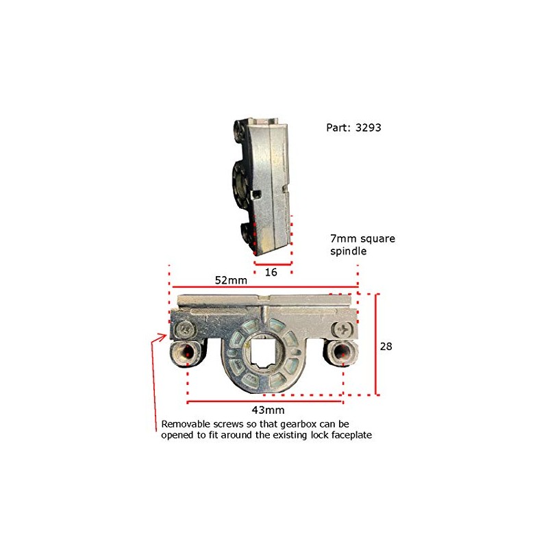 Roto Centro Tilt Turn Drive Gear Replaces Broken Centre Gearbox