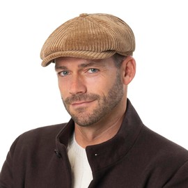 Stetson Hatteras Flat Cap Corduroy Autumn Winter Made in EU Men, darkblue, L