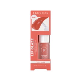 Profusion Cosmetics Lip Glaze, Non Sticky Hydrating Glossy Stain, Nourishing Tinted Lip Gloss for an Elevated Shine, Infused with Vitamin A and E (Peach Glaze)