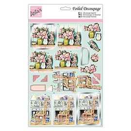 Anita's A4 Cosy Cats Decoupage Sheet, Accessories Supplies For Craft, Paper Craft, Scrapbooking, Card Making, Origami, Ideal for Adult Craft, Adds Textured Pattern To Craft Projects