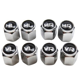 Valve Caps with Lettering Set of 8; Valve Covers with Marking Ideal for Storing Winter Tyres and Summer Tyres for Cars, SUVs, Motorbikes and Much More (Chrome)