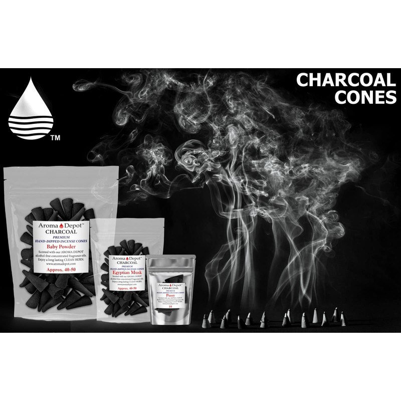 2'' Pink Sugar Backflow Charcoal Incense Cones (Approx. 45-50)