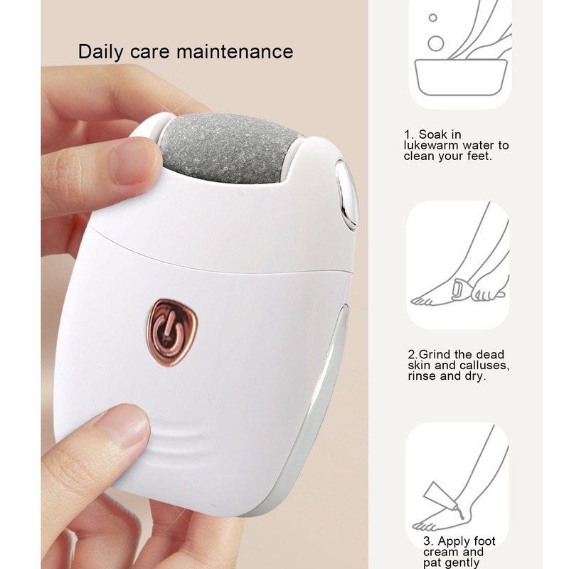 Electric Foot Scrubber Adjustable 2 Gears USB Rechargeable Callus Remover