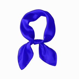 Women Satin Scarf, Chiffon Satin Hair Bandanas Square Stain Scarf Vintage Head Scarves for Women 27.5 × 27.5inch (Royal Blue)