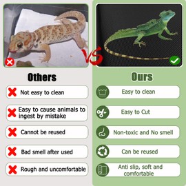 QWR 118" x 23.6"Thicker Reptile Carpet Mat for Tank Flooring, Bearded Dragon Tank Accessories,Reptile Terrarium Liner Substrate for Lizard,Leopard Gecko,Iguana,Snake and Tortoise (Black)