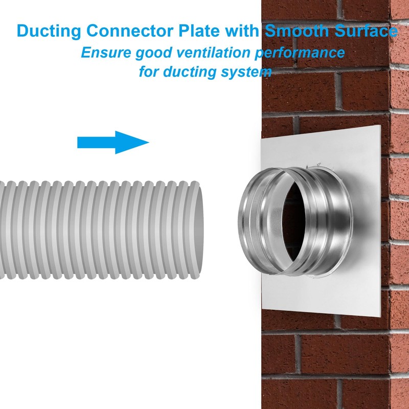 PATIKIL 6" Duct Connector Flange, Dryer Vent Wall Plate Square
