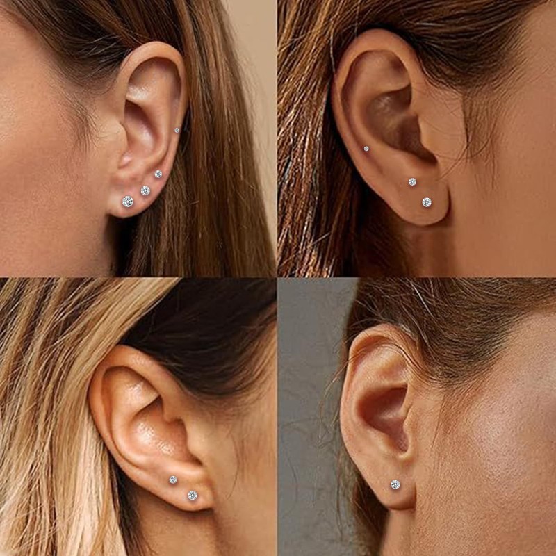 LOVME Earrings Studs Set for Women Men, Hypoallergenic 316L Stainless