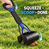 23.6-Inch Folding Dog Pooper Scooper with Long Handle, Spring-Loaded Claw
