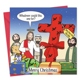 Twizler Funny Christmas Card Judas Present - Merry Christmas Card Funny - Humour Mens Xmas for Him Male Husband Son Dad - Womens Xmas for Her Female Wife Daughter Mum