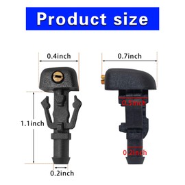 Flygun 2 PCS Automotive Wiper Nozzle, Front Windshield Cleaning Single-hole High-pressure Water Nozzle, Portable Modification Replacement Accessory, Compatible with Ford F150 Conqueror (Black)