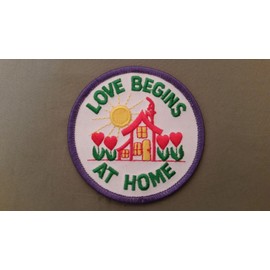 Unbranded love begins at home embroidered patch
