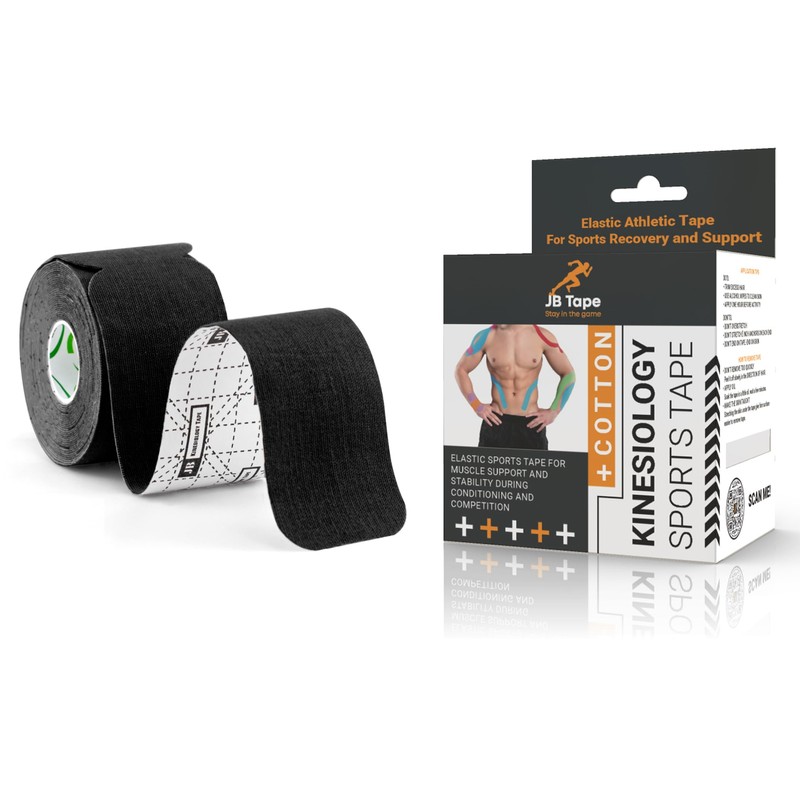 JB Tape Kinesiology Tape – 80 Precut 10-Inch Strips –