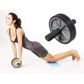 U.S. Jaclean Core Fitness Wheel - Ab Roller for Stronger Core Muscles - Easy-Glide & Padded Handles - Ideal Abs Workout Equipment for Abdominal & Core Strength Training, Exercise Wheels for Home Gym