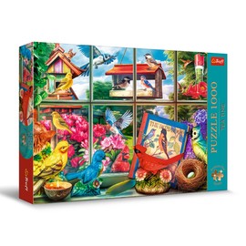 Trefl 10850 Puzzle Tea Time: Bird World 1000 Elements, Series Painted Nostalgic Pictures, Ideal Adaptation of Pieces, for Adults and Children from 12 Years, Multicoloured