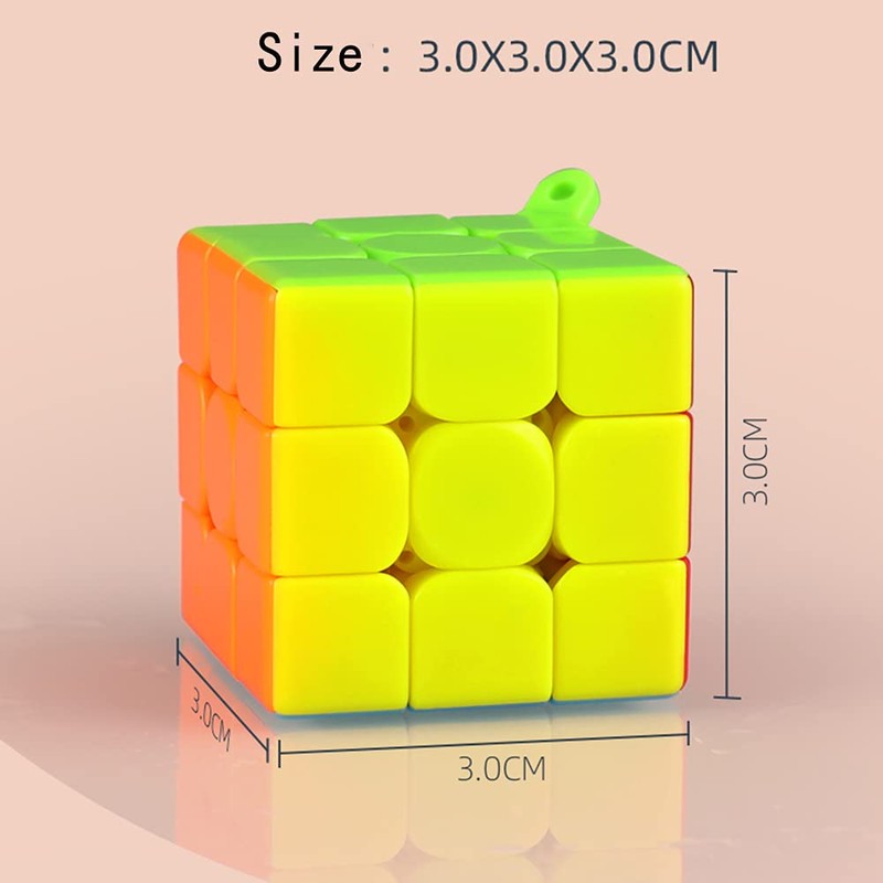 Yealvin Mini Keychain Cube, Mini 3x3 Keyring Cube 3x3 Magic