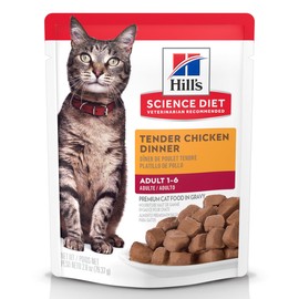 Hill's Science Diet Adult 1-6, Adult 1-6 Premium Nutrition, Wet Cat Food, Chicken Stew, 2.8 oz Pouch, Case of 24
