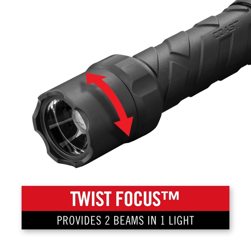 COAST POLYSTEEL 600 1000 Lumen LED Flashlight with Pure Beam
