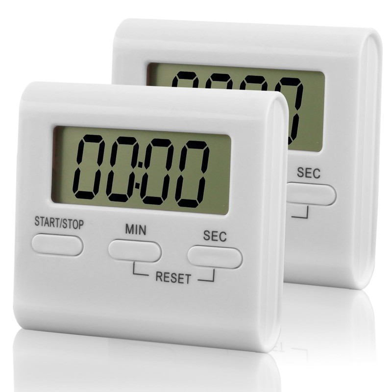Pack of 2 Digital Kitchen Timer, Timer with Large LCD