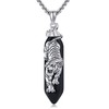 HUKKUN White Tiger Sterling Silver Pendant Necklace for Women &
