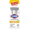 Glad Small Drawstring Trash Bags with Clorox, 4 Gal, Lemon