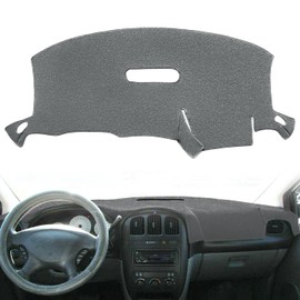 Yiz Dash Cover Mat Custom Fit for Dodge Caravan/Grand Caravan/Chrysler Town Country/Voyager/Grand Voyager Without Raised Display w/o Sensor and Speaker,Dashboard Cover Pad Carpet (Dark Gray) J128
