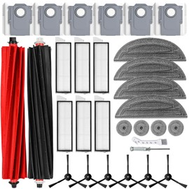 APZOVO Accessory Replacement Parts for Roborock S8 MaxV Ultra/S8 Max Ultra, 2 Rubber Brushes, 6 HEPA Filters, 6 Dust Bags, 4 Wipes, 4 Edge Wipers, 6 Side Brushes