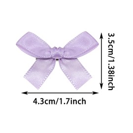 PPhtony Mini Hair Bow Clips 30Pcs Mixed Color Satin Hair Ribbon Bowknot Alligator Clips Barrettes for Women Girls Teens Braids Hair Decoration (Purple)