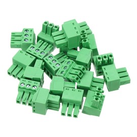 sourcing map 20PCS 3-Pin PCB Mount Screw Terminal Block Connectors 3.81mm/0.15inch Pitch Circuit Board Connectors for Home Appliances, Industrial Projects