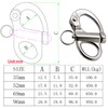 2/4 Pcs Marine 316 Stainless Steel Fixed Eye Snap Shackle,