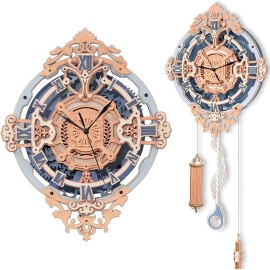 ROKR 3D Wooden Puzzles for Adults-DIY Wall Quartz Clock Kits Jigsaw Gifts