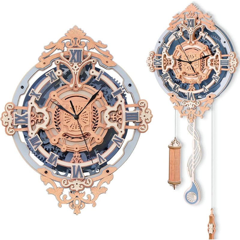 ROKR 3D Wooden Puzzles for Adults-DIY Wall Quartz Clock Kits