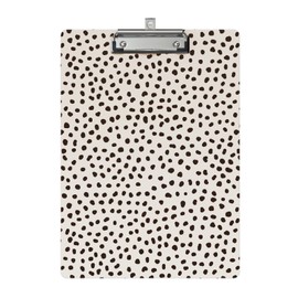 Clipboard Design Decorative Wood A4 Letter Size Clip Boards for Classroom Office, Standard Size 9" x 12.5" with Low Profile Metal Clip - Spots Leopard