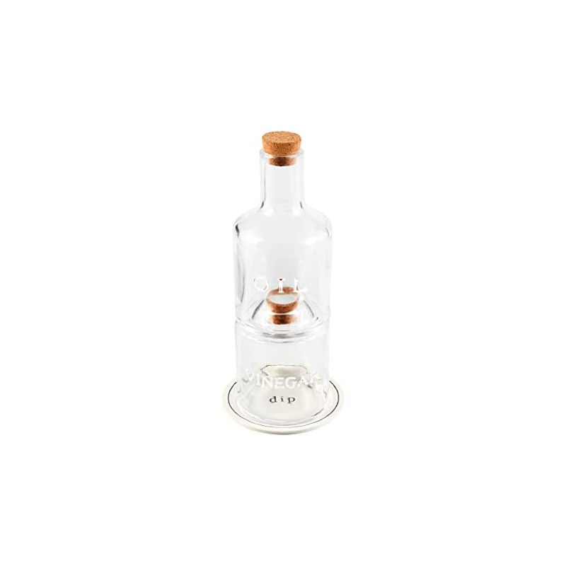 Mud Pie Stacked Oil and Vinegar Set, Glass, 9 1/2"