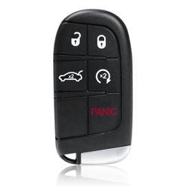 5-Button Smart Key Fob Remote Fits for 2019-2022 Dodge Challenger and for 2019-2022 Dodge Charger to Replace OEM Part, Part Number: 68394195, FCC ID: M3N-40821302