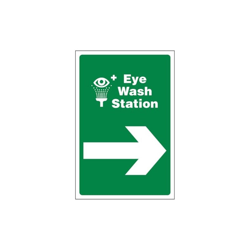 V Safety Eye Wash Station Arrow Right 200 x 300mm