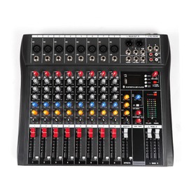 LIAPDG Mixing Console, ABS Sound Board Audio Sound Mixer 8 Channel Bluetooth Live Studio Audio Mixer USB Mixing Board Audio DJ Mixer Board Digital Effect Processor with Charger