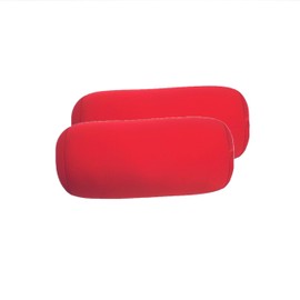 Bookishbunny 2pcs Micro Bead Roll Pillow Cushion for Bed Back Neck Head Body Support, 13" x 7", Various Designs (Red)