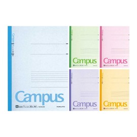 KOKUYO Blank Book, Campus Notebook A4, Color Cover, 5-Color Pack, A-Ruled, NO-203CAX5