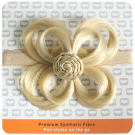 Love Hair Extensions Flower Hair Accessory On Elasticated Band, Colour M2460 Sunlight Blonde/Pure Blonde