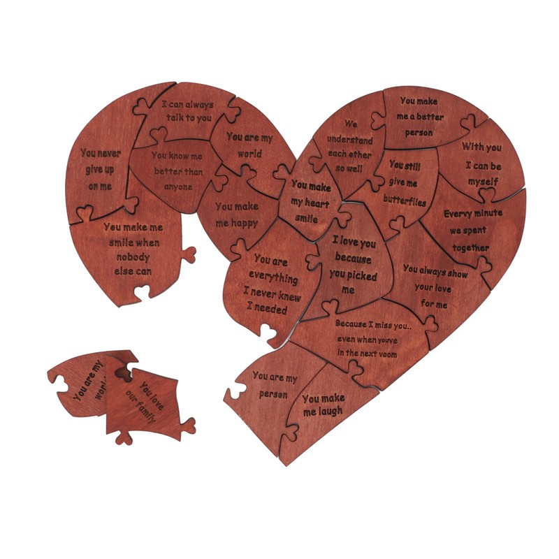 Wooden Heart Puzzle Valentines Day Heart Shape Puzzles Romantic Love