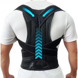 Aethraex Back Brace Posture Corrector for Women & Men,Back Straightener, Scoliosis and Hunchback Correction, Adjustable Posture Trainer (Black, Large)
