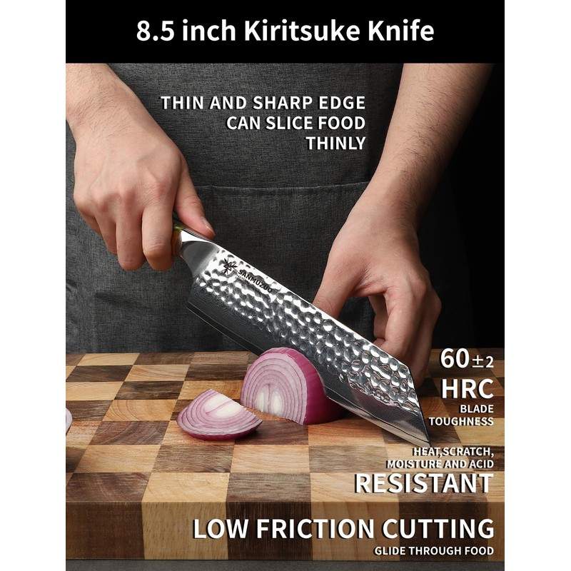 SANMUZUO 8.5" Kiritsuke Knife - Professional Kitchen Chef Knife -