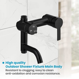 gotonovo Matte Black 304 Stainless Steel Shower Fixture Set Rv Tub Faucet with Shower Diverter 1 Handle Shower Mixer Tap Wall Mounted Repair Kit Shower Faucet Control Plumbing Valve Indoor and Outdoor