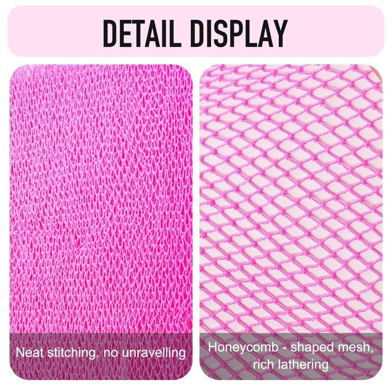 Woyinger 1PCS African Exfoliating Net Sponge, Long-Strip Back Scrubber, Body