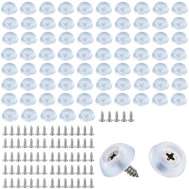 Goxfaca 75pcs Cutting Board Rubber Feet with Stainless Steel Screws, Non Slip Rubber Feet Bumpers Round Chopping Board Legs Protector Pad for Furniture Kitchen Appliances