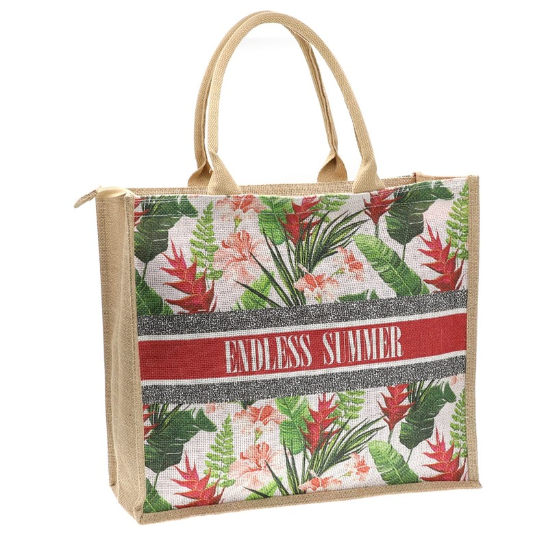 JNF - Bolsa de playa de paja de yute para